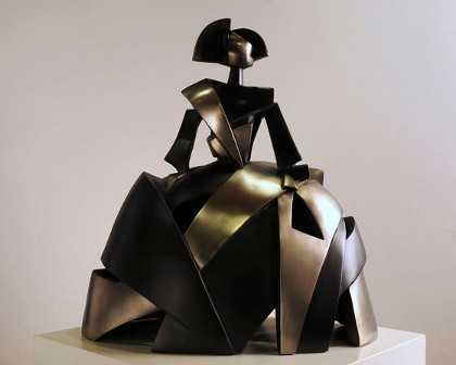 Kubistische Skulptur Menina Air und Metal - Miguel Guía