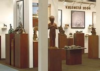 Ausstellung von Kunstwerken und Skulpturen in der Stadt Valencia